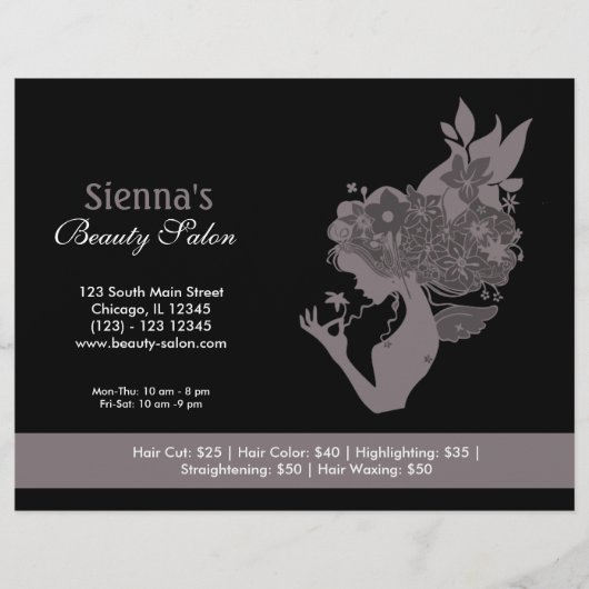 Beauty Salon (Lavender Blush) Flyer (Voorkant)