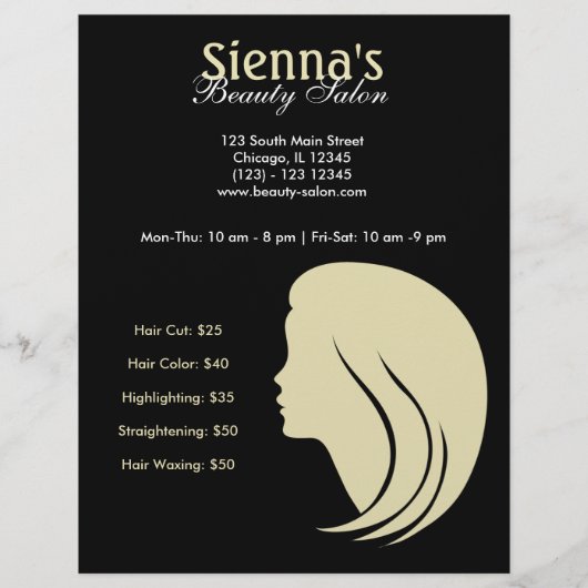Beauty Salon (Lemon Chiffon) Flyer (Voorkant)