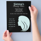 Beauty Salon (lichte cyaan) Flyer (Hand)