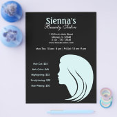 Beauty Salon (lichte cyaan) Flyer (Enkel)