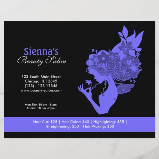 Beauty Salon (Light Slate Blue) Flyer (Voorkant)