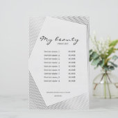 Beauty Salon Lines Lijst Prijslijst Lijst (Staand voorkant)