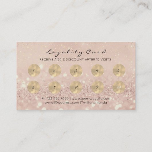 Beauty Salon Loyalty Kaart Makeup Artist Lashes 10 (Achterkant)