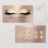 Beauty Salon Loyalty Kaart Makeup Coffee Lashes 10 (Voorkant / Achterkant)