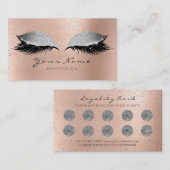 Beauty Salon Loyalty Kaart Makeup Silver Lashes 10 (Voorkant / Achterkant)