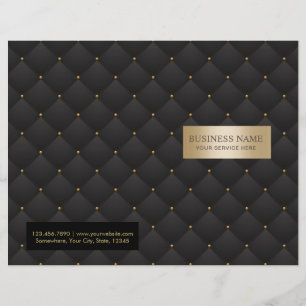 Beauty Salon Luxury Black & Gold Quilted BiFold