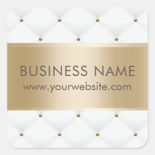 Beauty Salon Luxury Goud & White Vierkante Sticker
