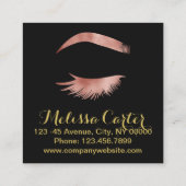 Beauty Salon Make-up Artiest Brows Lash Extensions Vierkante Visitekaartje (Achterkant)