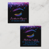 Beauty Salon Make-up Artiest Brows Lash Extensions Vierkante Visitekaartje (Voorkant / Achterkant)