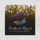 Beauty Salon Make-up Artiest Brows Lash Extensions Vierkante Visitekaartje (Voorkant)