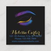 Beauty Salon Make-up Artiest Brows Lash Extensions Vierkante Visitekaartje (Achterkant)