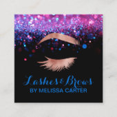 Beauty Salon Make-up Artiest Brows Lash Extensions Vierkante Visitekaartje (Voorkant)