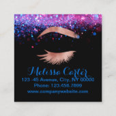 Beauty Salon Make-up Artiest Brows Lash Extensions Vierkante Visitekaartje (Achterkant)