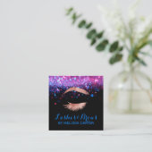 Beauty Salon Make-up Artiest Brows Lash Extensions Vierkante Visitekaartje (Staand voorkant)