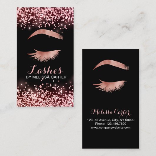 Beauty Salon Make-up Artiest Brows Lash Extensions Visitekaartje (Voorkant / Achterkant)