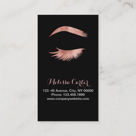 Beauty Salon Make-up Artiest Brows Lash Extensions Visitekaartje (Achterkant)