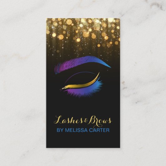 Beauty Salon Make-up Artiest Brows Lash Extensions Visitekaartje (Voorkant)