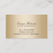 Beauty Salon Makeup Artist Hair Gold Benoeming Afsprakenkaartje (Achterkant)
