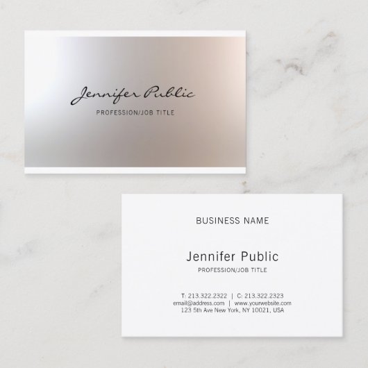 Beauty Salon Makeup kunstenaar Elegant Fine Glam P Visitekaartje (Voorkant / Achterkant)