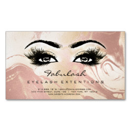 Beauty Salon Marble Roos Gold Adress Makeup Lashes Magnetisch Visitekaartje