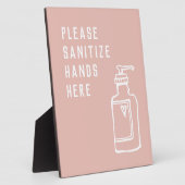 Beauty Salon Minimalist Pink Sanitize Hands Easel Fotoplaat (Zijkant)