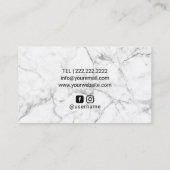 Beauty Salon Mint & Gold Agate Modern Marble Visitekaartje (Achterkant)