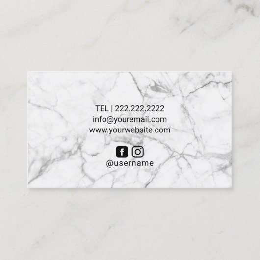 Beauty Salon Mint & Gold Agate Modern Marble Visitekaartje (Achterkant)