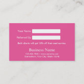 Beauty Salon Modern Pink & Silver Sequins Referral (Achterkant)