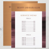 Beauty salon modern servicemenuspromotiefilter (Voorkant / Achterkant)
