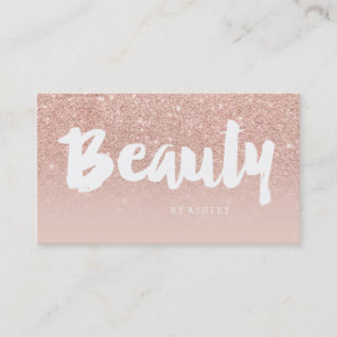 Beauty salon moderne typografie blauw roos goud visitekaartje