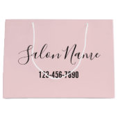 Beauty Salon Naam Zwart Script Telefoon Nr. Bord R Groot Cadeauzakje (Voorkant)