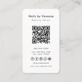 Beauty Salon Nail Artist QR Code Visitekaartje (Achterkant)