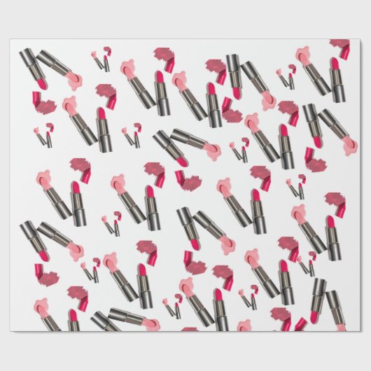 Beauty Salon, Nail Salon en Spa Lipstick Makeup Cadeaupapier (Vlak)