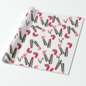 Beauty Salon, Nail Salon en Spa Lipstick Makeup Cadeaupapier (Uitgerold)