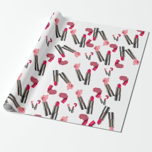 Beauty Salon, Nail Salon en Spa Lipstick Makeup Cadeaupapier (Uitgerold)