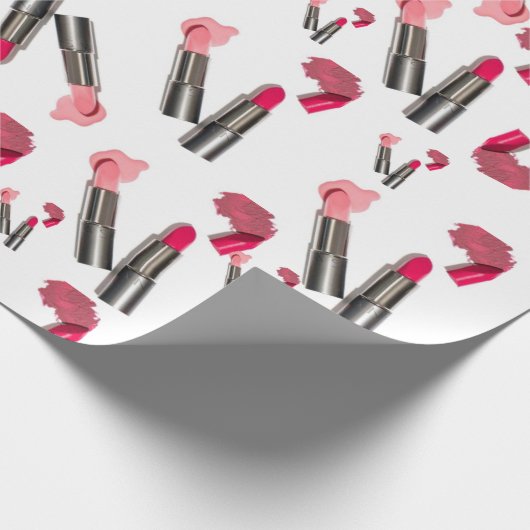Beauty Salon, Nail Salon en Spa Lipstick Makeup Cadeaupapier (Hoek)