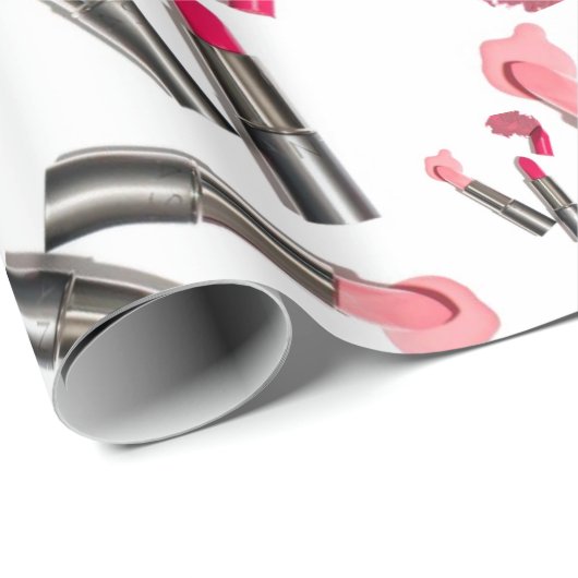 Beauty Salon, Nail Salon en Spa Lipstick Makeup Cadeaupapier (Rol Hoek)