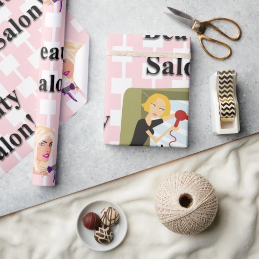 Beauty Salon, Nail Salon en Spa Lipstick Makeup Cadeaupapier (Crafts)