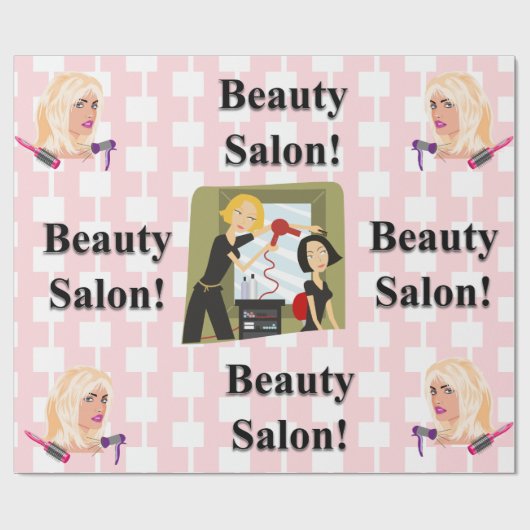 Beauty Salon, Nail Salon en Spa Lipstick Makeup Cadeaupapier (Vlak)