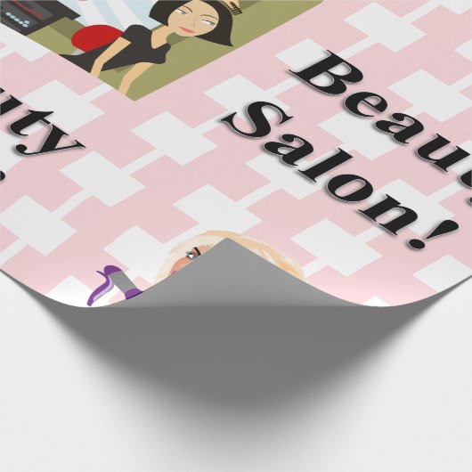 Beauty Salon, Nail Salon en Spa Lipstick Makeup Cadeaupapier (Hoek)