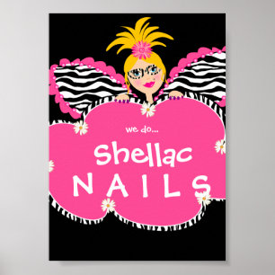 Beauty Salon Nails Cute Fairy Mode Poster Roze