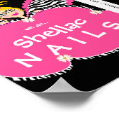 Beauty Salon Nails Cute Fairy Mode Poster Roze (Hoek)