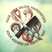 Beauty Salon of Hair Stylist Name  Raamsticker (Vel 3)