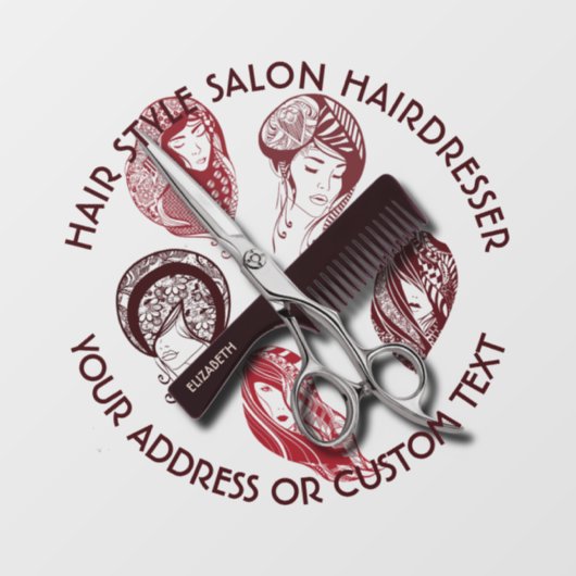 Beauty Salon of Hair Stylist Name  Raamsticker (Vel)