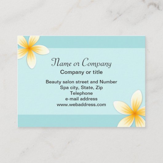 Beauty salon of spa visitekaartje - aqua blue (Achterkant)