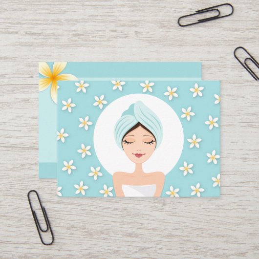 Beauty salon of spa visitekaartje - aqua blue (Voorkant / Achterkant in situ)