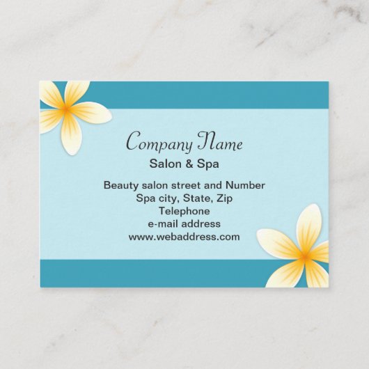 Beauty salon of spa visitekaartje - blauwgroen bla (Achterkant)