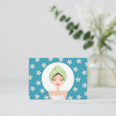 Beauty salon of spa visitekaartje - blauwgroen bla (Staand voorkant)