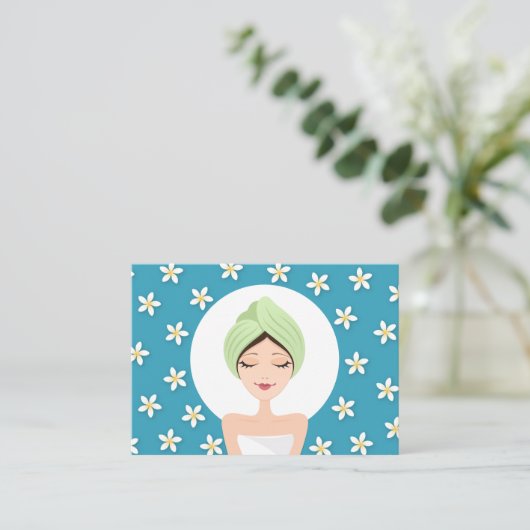 Beauty salon of spa visitekaartje - blauwgroen bla (Staand voorkant)