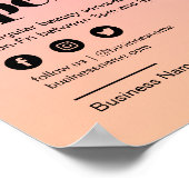 Beauty Salon Open for Business Pastel Pink Sunset Poster (Hoek)